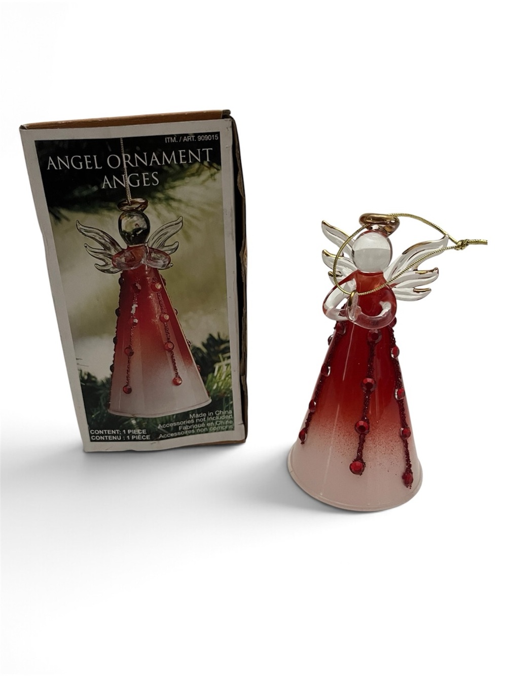 Glass Angel Hand crafted Christmas Ornament
